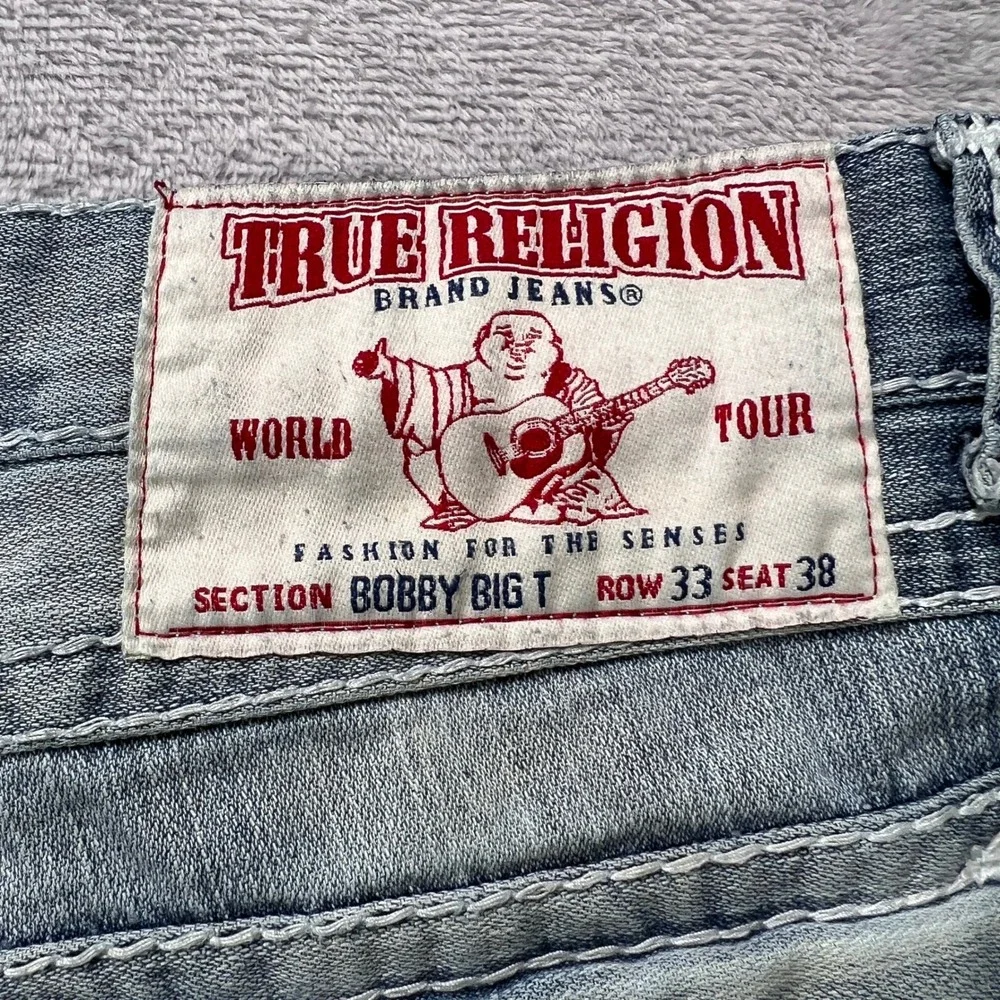 Vintage Y2K True Religion Bobby Big‎ T Jeans Men's 38 USA Made World Tour Denim